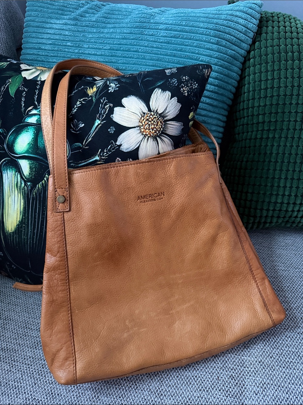 American Leather Co. Tan Brown Tote Shoulder Bag Purse